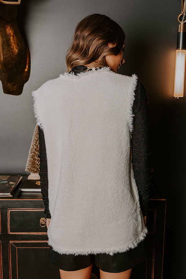 Premium Cozy Mindset Eyelash Knit Vest - Ivory