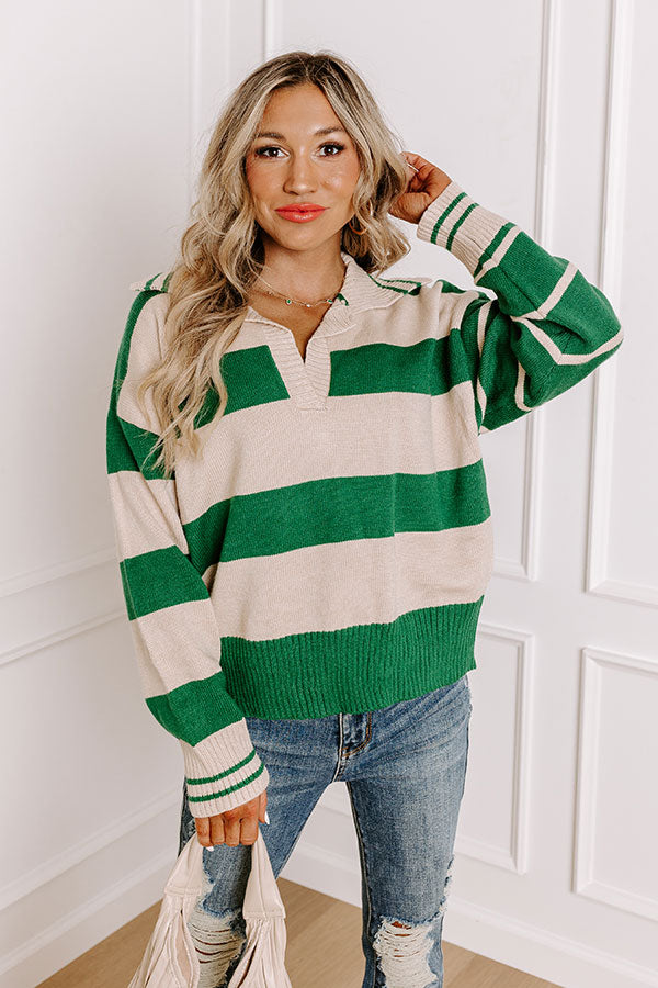 Premium Campus Stroll Stripe Sweater - Ultimate Cozy Style