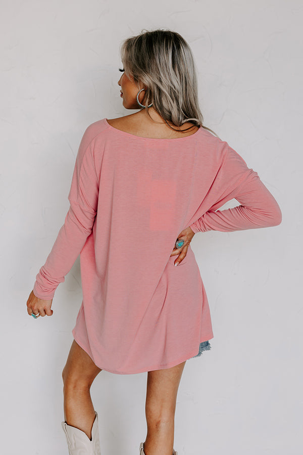 Premium Pink V-Neck Shift Top - Ultimate Comfort & Style