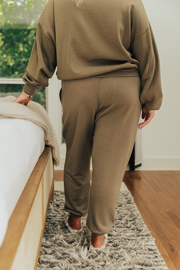 Ultimate Comfort Light Sage Joggers for Curves