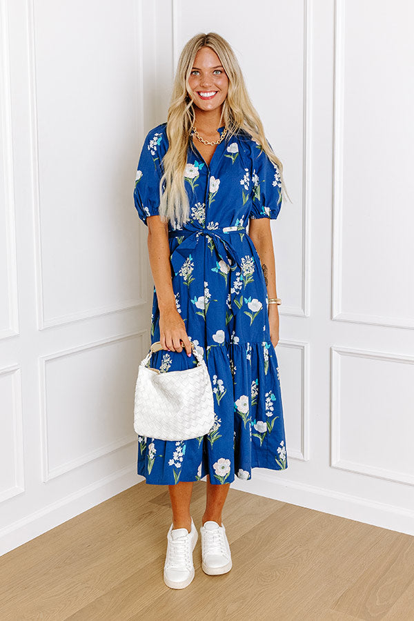 Premium Southern Countryside Floral Midi Dress