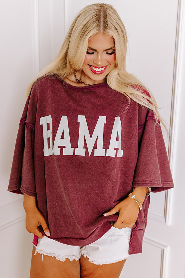 Premium Bama Oversized Vintage Wash Tee - Ultimate Team Spirit