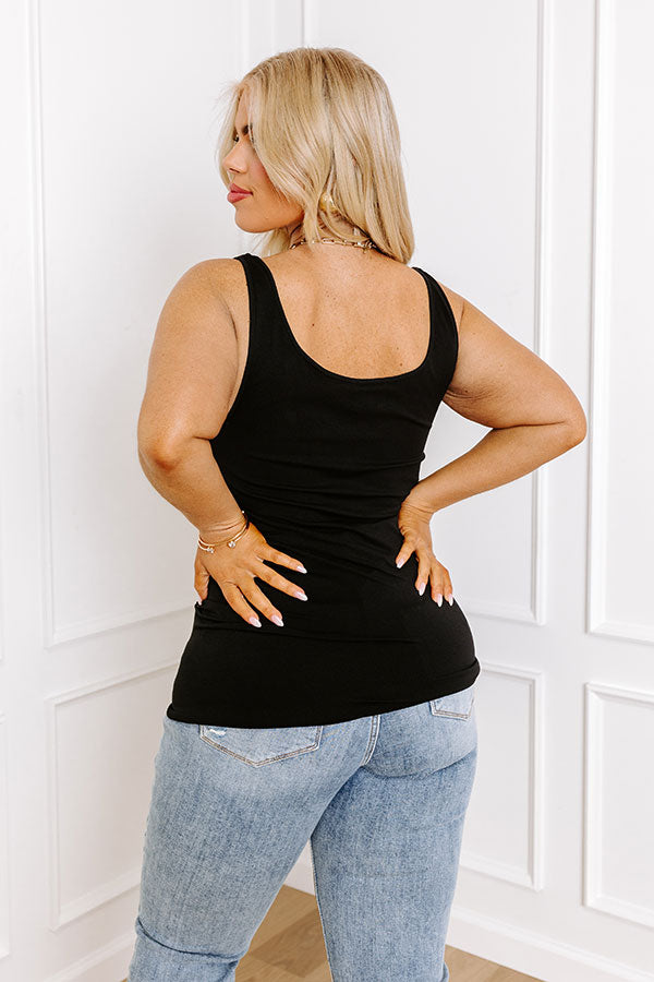 Premium Seamless Stretch Tank - Ultimate Comfort in Black Curves