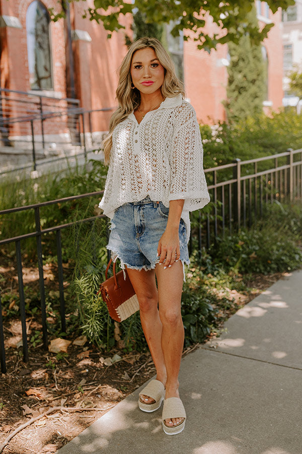 Ultimate Adventure Seeker Crochet Top - Premium White