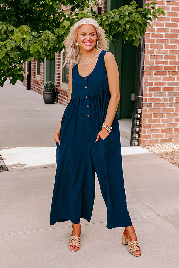 Premium Navy Bliss Jumpsuit: Fall into Style