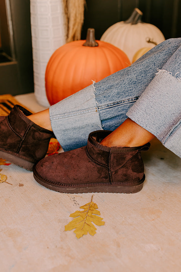 Premium Alpine Escape Faux Suede Bootie - Chestnut