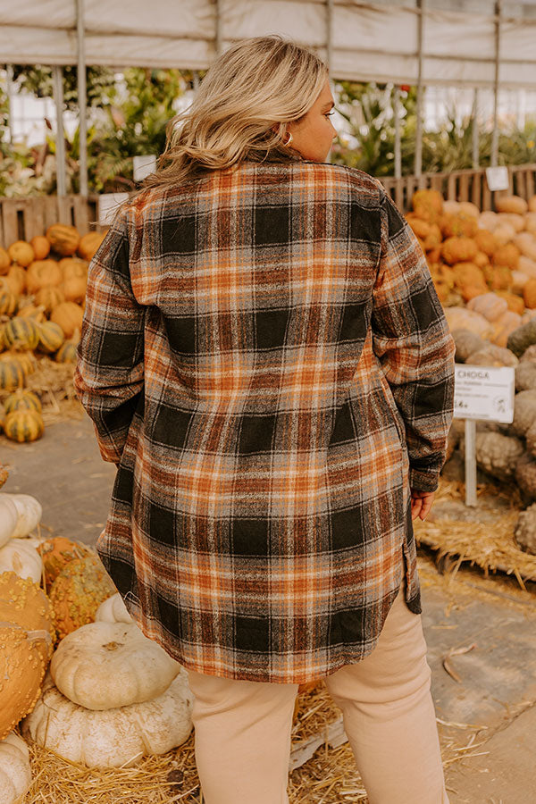 Premium Peppermint Kisses Flannel Tunic Dress - Black Curves Edition