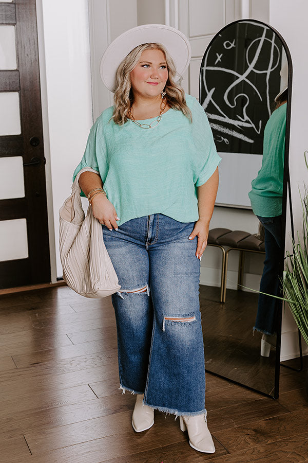 Premium Mint Curves Shift Top - Ultimate Comfort & Style