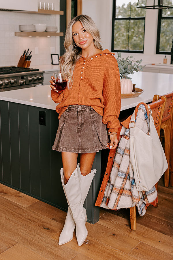 Premium Rust Knit Sweater for Cozy Fall Days