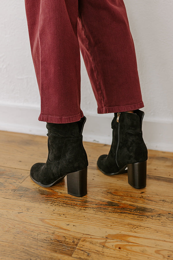 Ultimate Comfort Faux Suede Bootie in Black - Premium Style