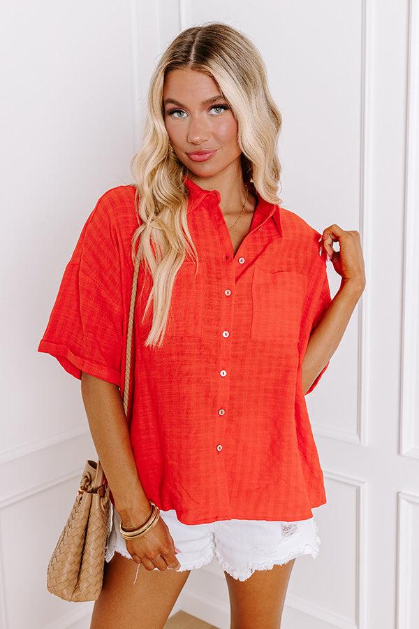 Premium Lake House Escape Oversized Button-Up Shirt