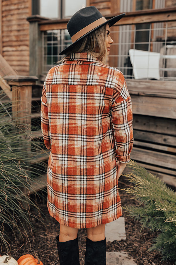 Ultimate Central Park Plaid Dress - Rust Fall Essential