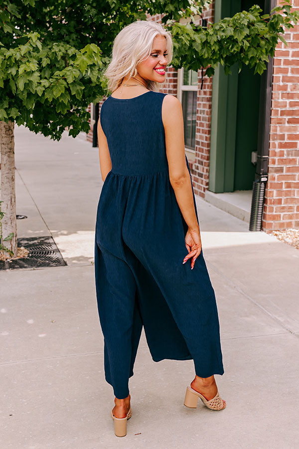 Premium Navy Bliss Jumpsuit: Fall into Style