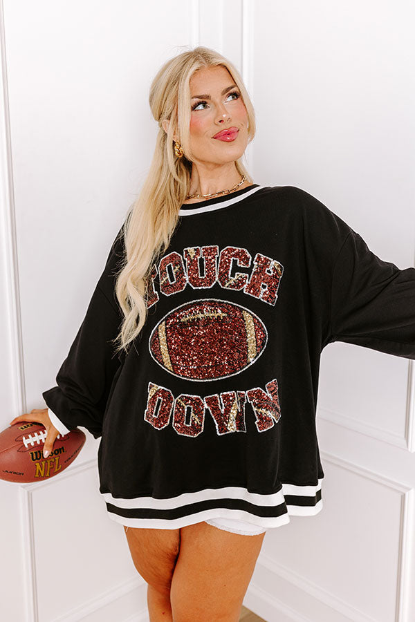 Premium Touchdown Glam Oversized Sweatshirt