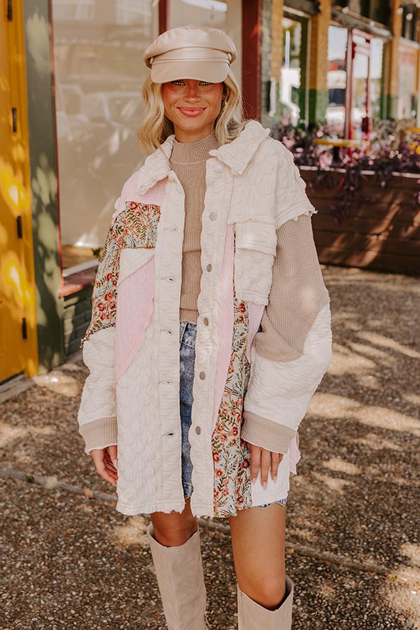 Ultimate Cozy Mindset Color Block Jacket - Ivory