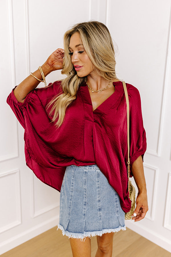 Premium Wine Shift Top - Ultimate Chic Style