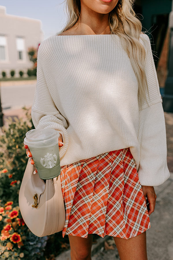 Ultimate Flirty Plaid Skort - Premium Orange Style