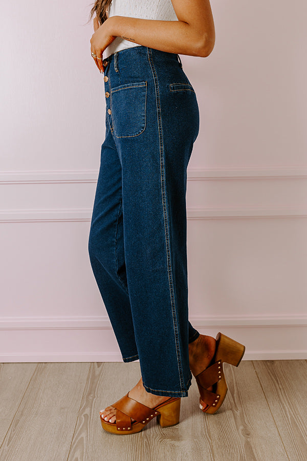 Premium Adele High Waist Dark Wash Jeans - Ultimate Comfort & Style