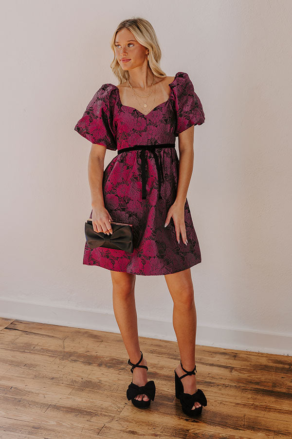 Ultimate Romantic Floral Jacquard Mini Dress