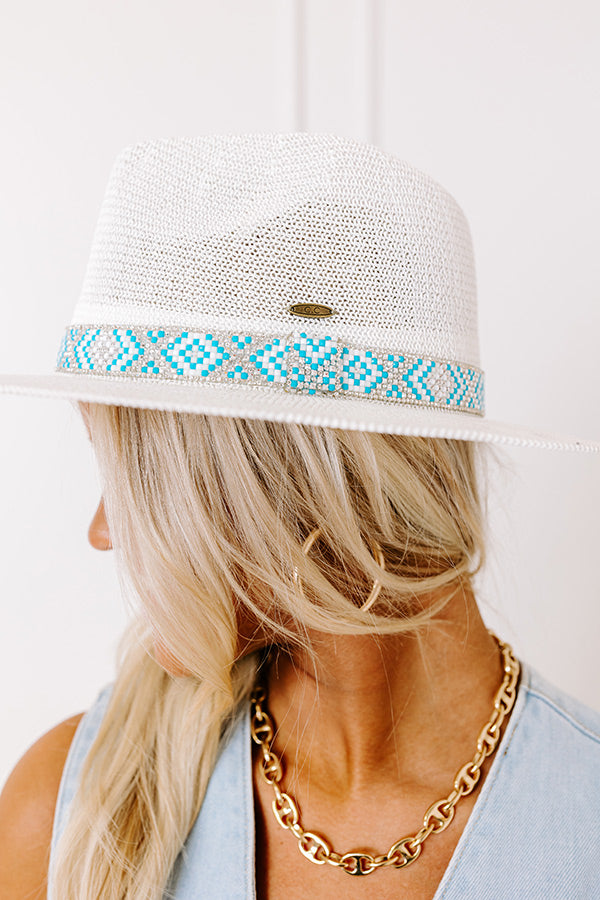 Premium White Woven Fedora Hat - Sunny Refresh Collection