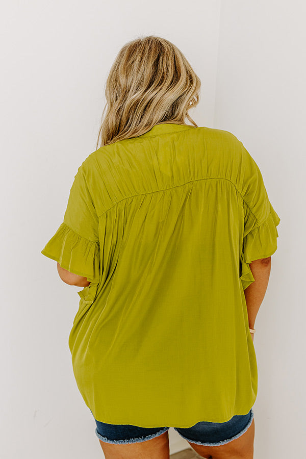 Premium Summer Breeze Shift Top - Lime Punch Curves