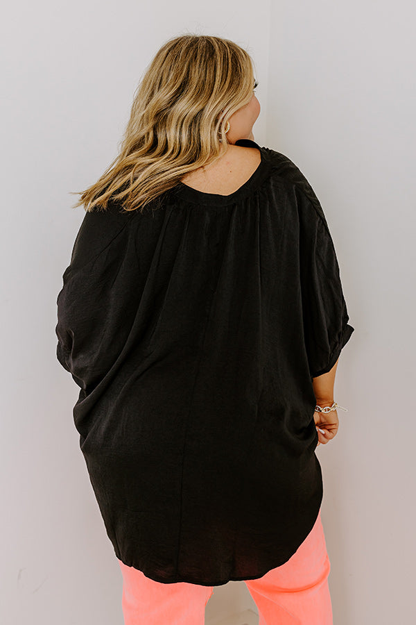 Premium Black Curves Shift Top - Ultimate Chic Style