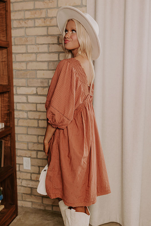 Premium Rust Babydoll Dress - Ultimate Writers Retreat