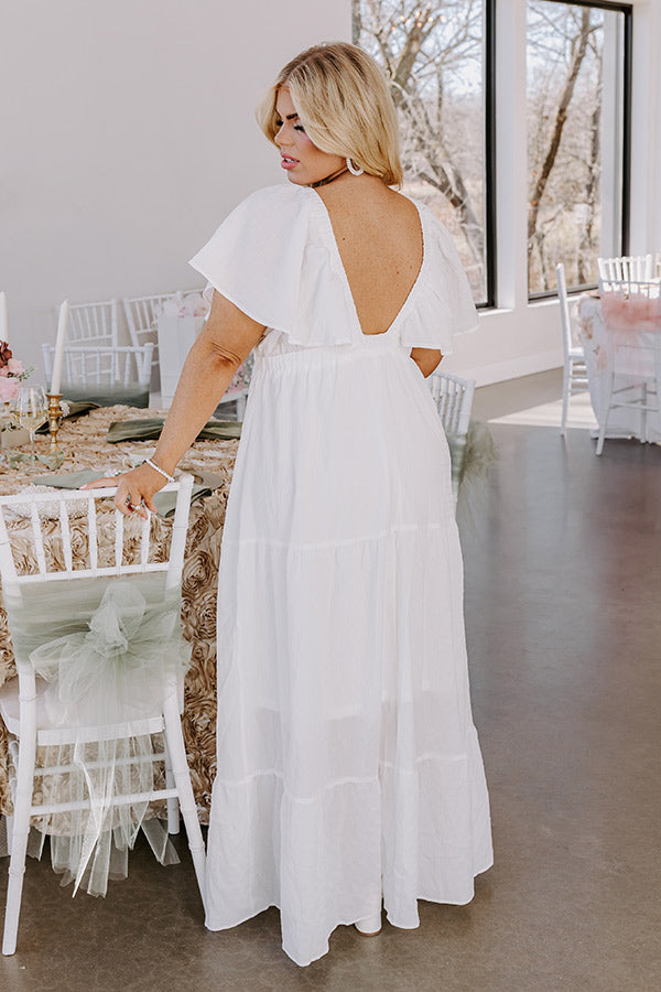 Premium Elegance Maxi Dress - White Curves