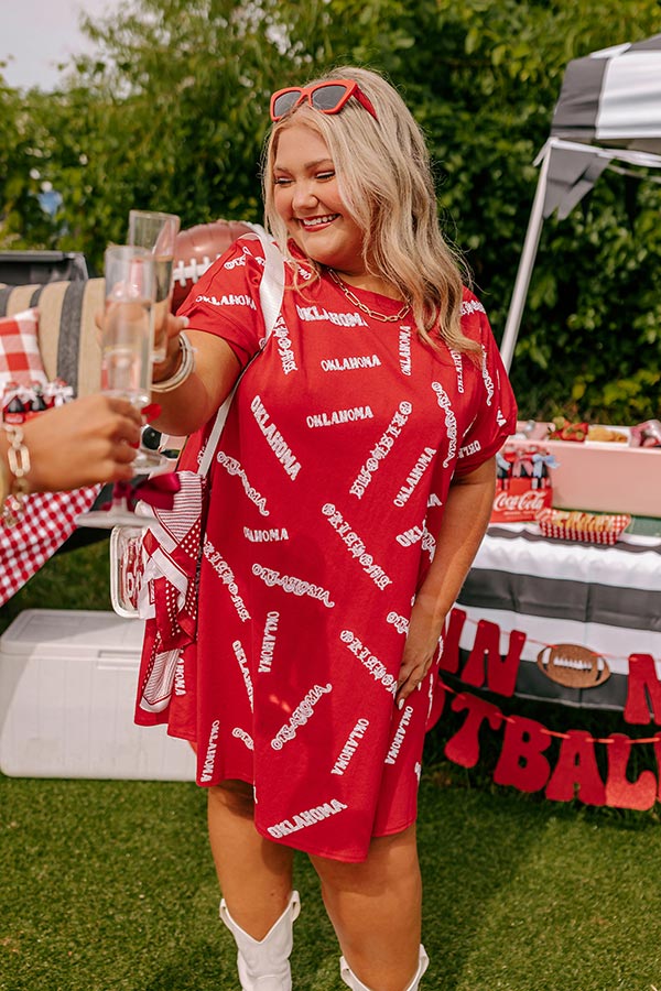 Ultimate School Spirit Sequin Embroidered Mini Dress for Oklahoma Fans