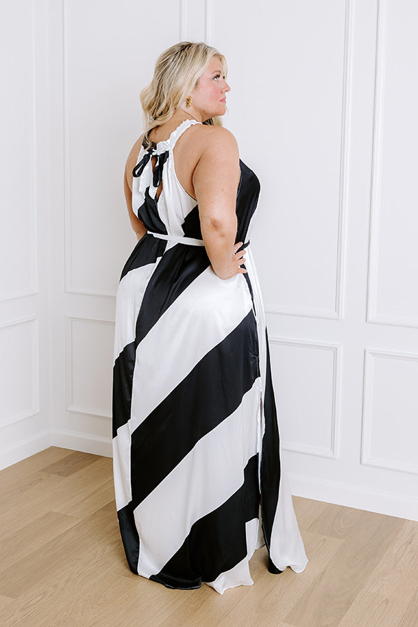 Ultimate Luxe Lines Satin Maxi Dress - Curve Elegance