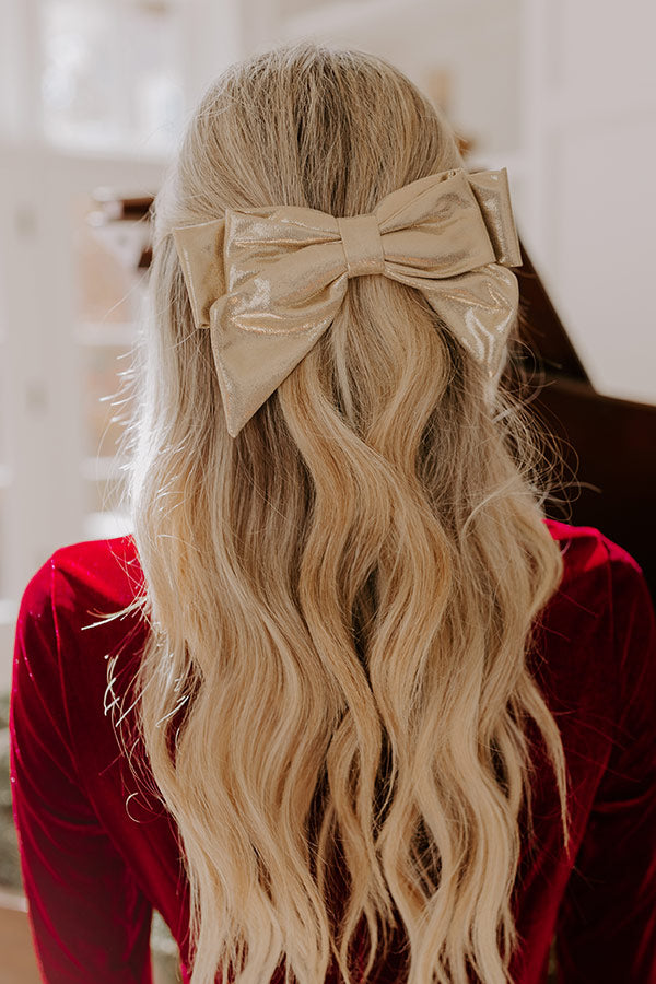 Premium Golden Glow Bow Hair Clip - Ultimate Style Upgrade