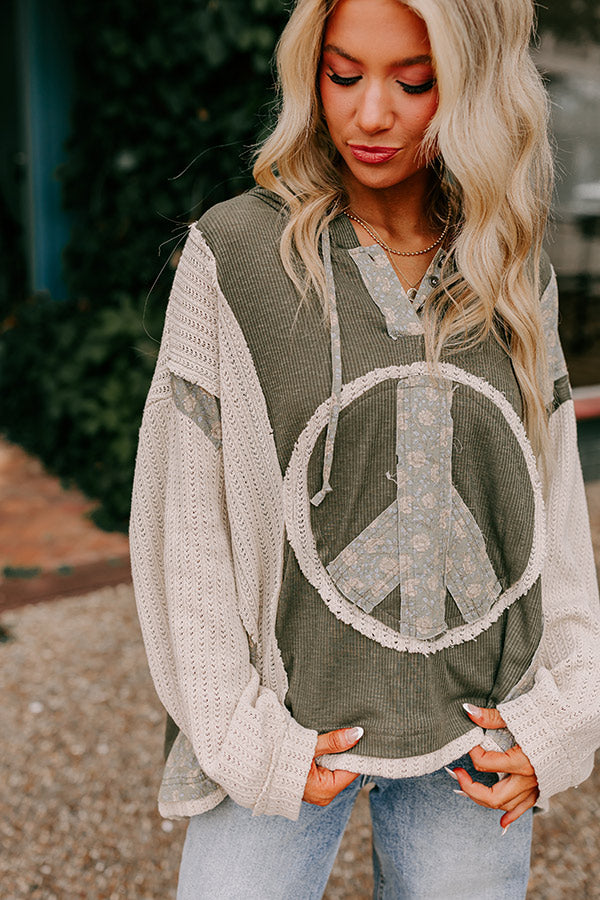 Premium Olive Peace Sign Hoodie - Ultimate Comfort & Style