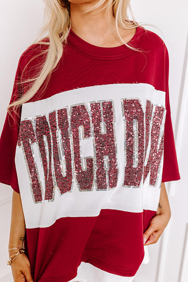 Ultimate Game Day Sequin Touchdown Tee - Red