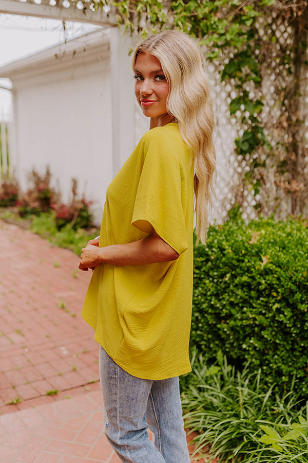 Premium Sunshine Splendor Shift Top in Vibrant Yellow