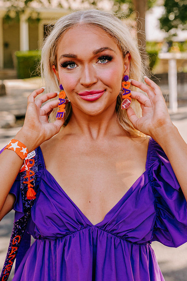 Ultimate Game Day Beaded Earrings - Orange Edition