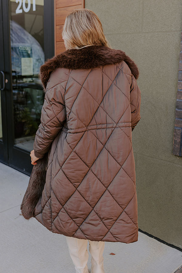 Premium Aspen Mornings Puffer Coat in Chestnut - Ultimate Winter Style