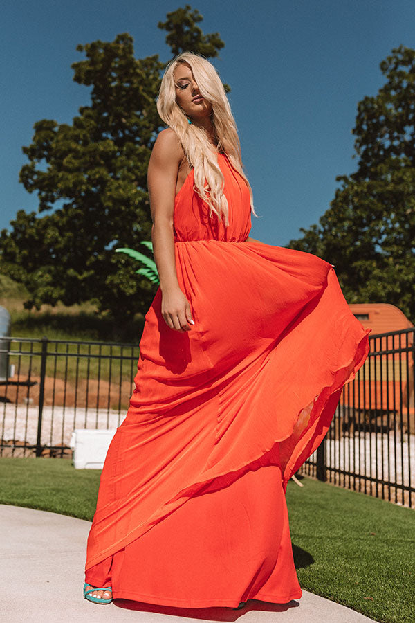 Ultimate Tangerine Maxi Dress - Forever Love Collection