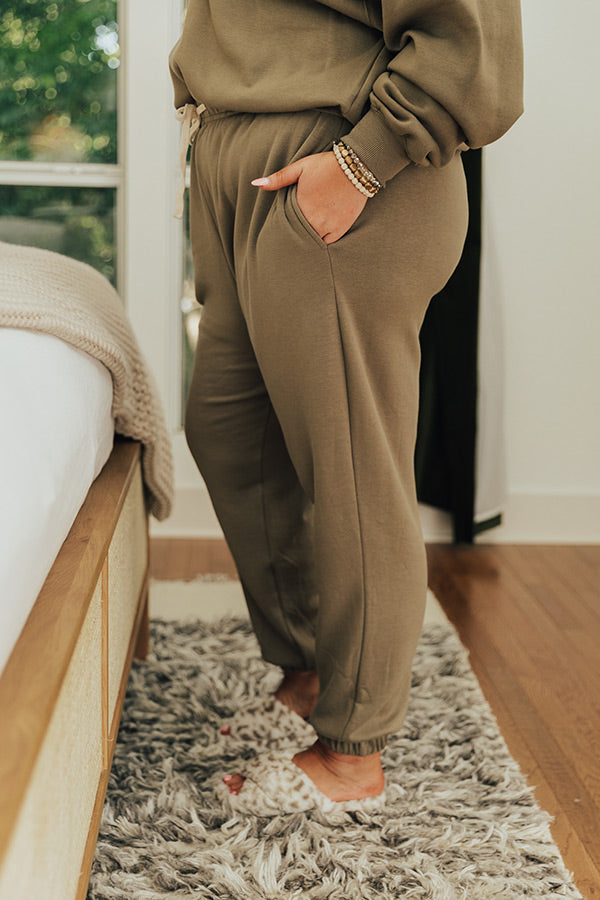 Ultimate Comfort Light Sage Joggers for Curves
