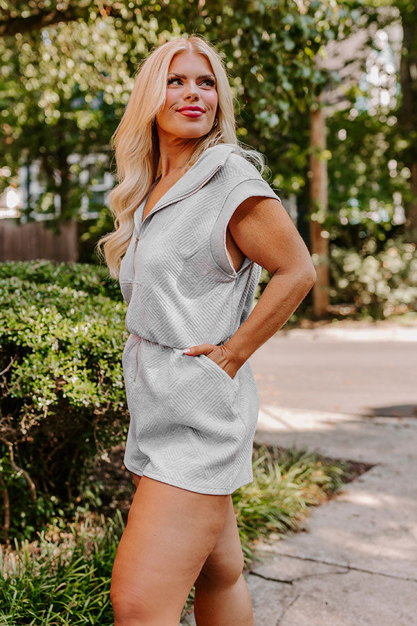 Ultimate Grey Curves Coffee Run Romper - Sleek & Stylish