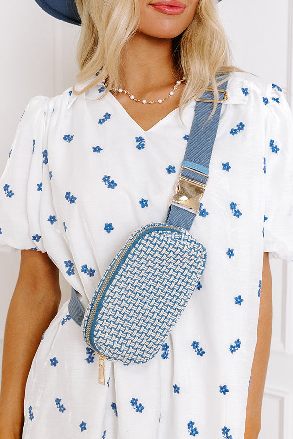 Premium Woven Fanny Pack in Airy Blue - Ultimate Style Statement