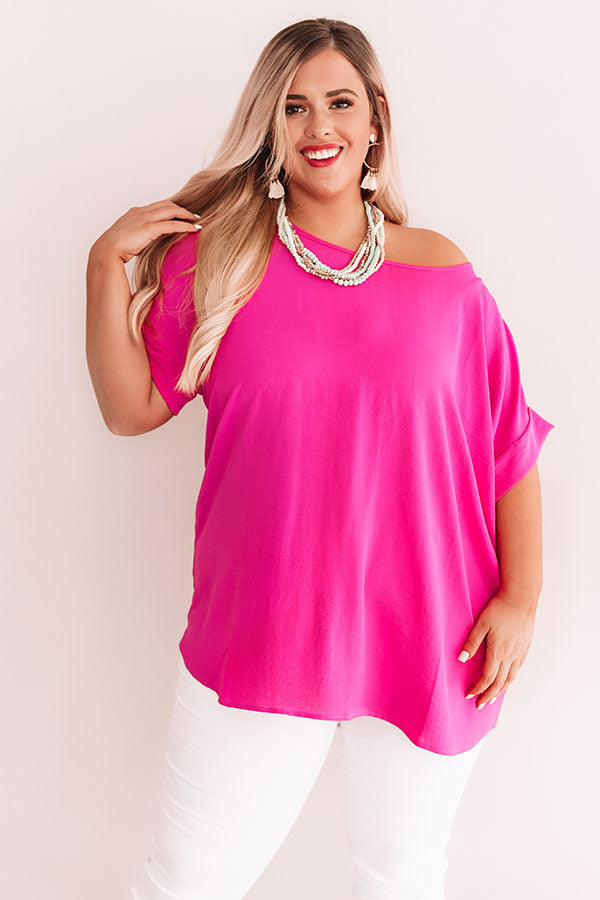 Ultimate Hot Pink Curves Shift Top - Premium Flowy Design