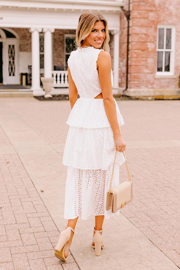 Elegant Touch My Soul Eyelet Midi Dress