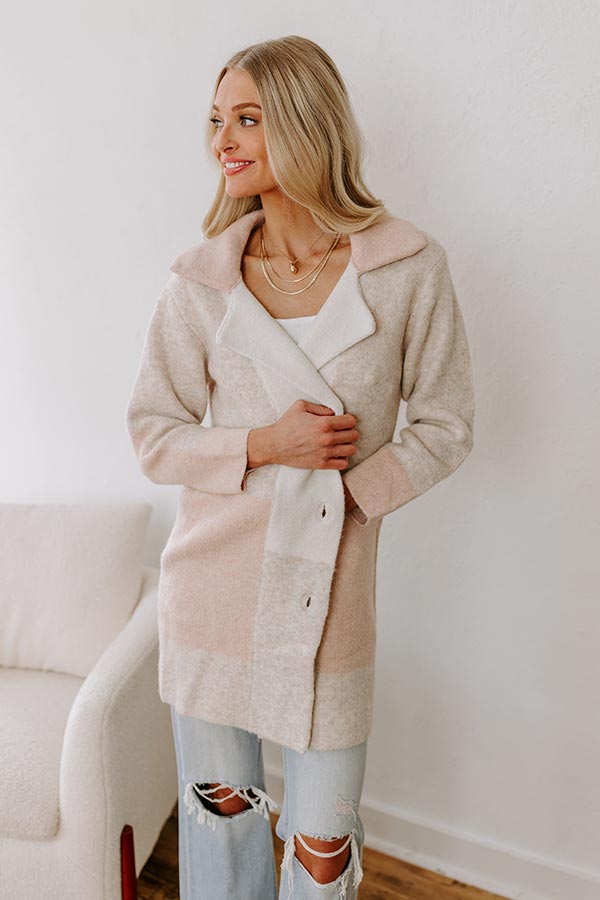 Premium Apple Spiced Wishes Knit Coat - Soft Pink