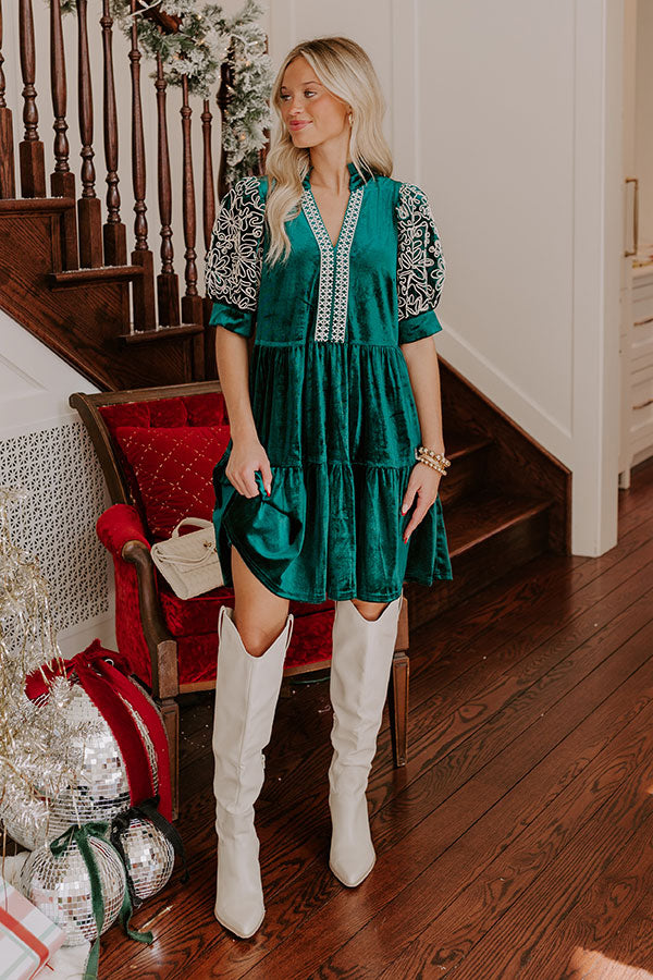 Premium Velvet Mini Dress - Hunter Green | Ultimate Style Upgrade