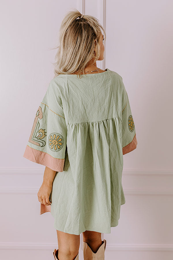 Ultimate Mint Embroidered Babydoll Dress - Sweet Duet Collection