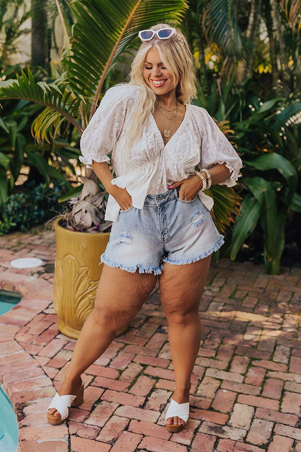 Premium Mila Midrise Distressed Denim Shorts for Curves