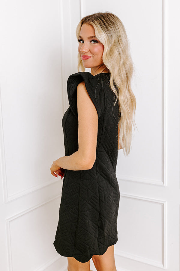 Premium Uptown Party Quilted Mini Dress - Ultimate Black Elegance