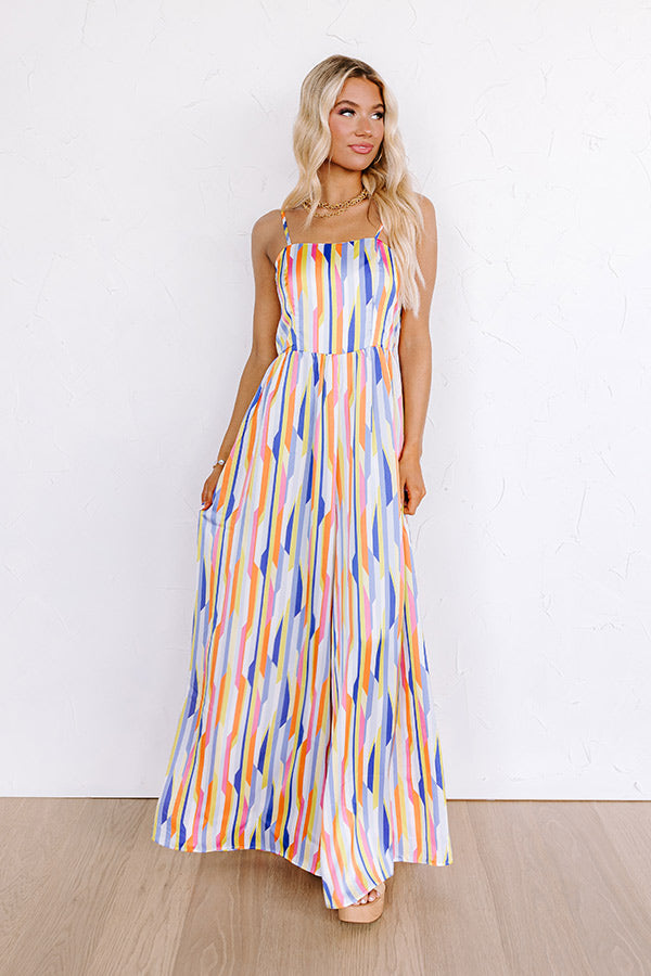 Ultimate Satin Stripe Jumpsuit - Vibrant Blue