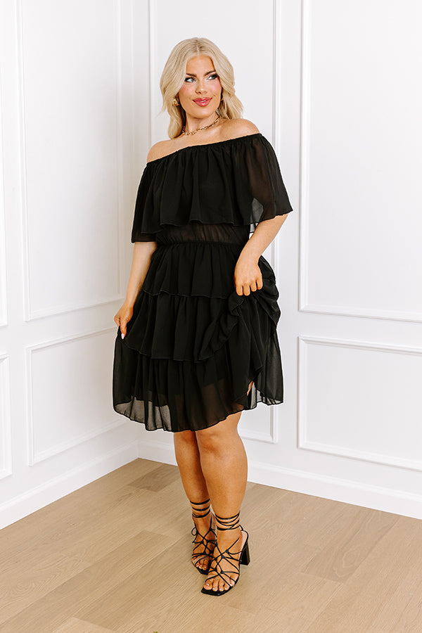 Ultimate Elegance: Black Pinot Ruffle Dress