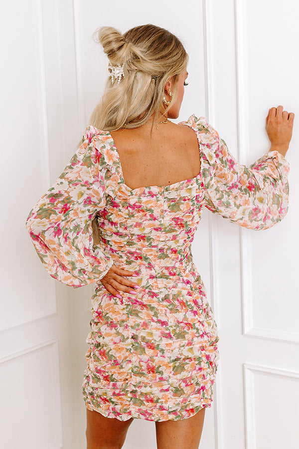 Premium Venice Views Floral Ruched Dress - Ultimate Style Upgrade